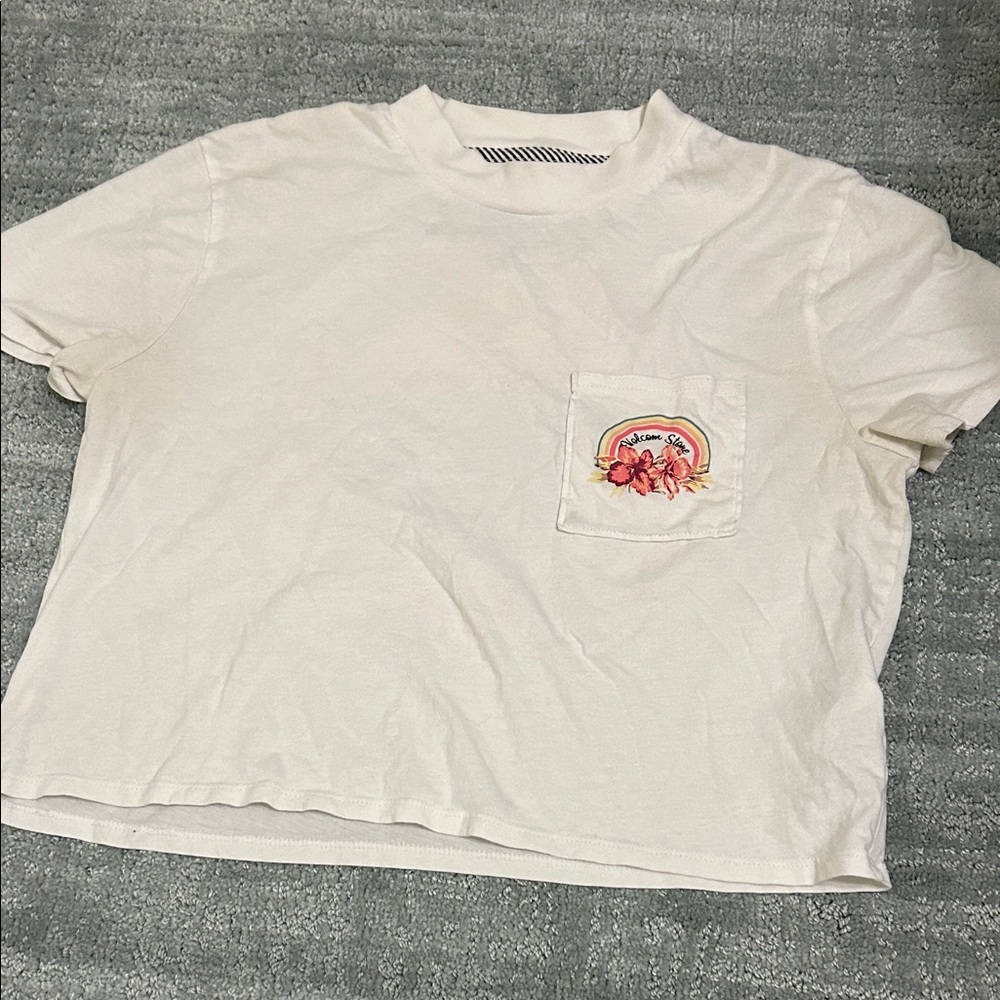 Volcom White Tee with Floral beach